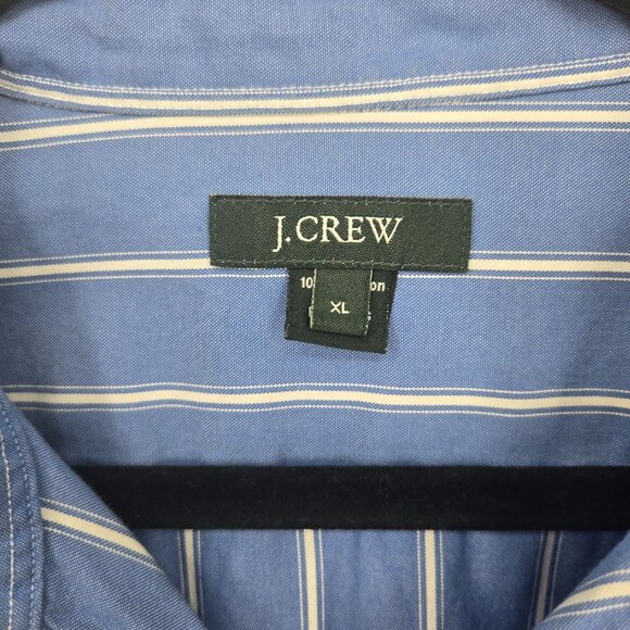 J crew mens size XL Blue white stripe button up long sleeve Vintage chest pocket - Picture 5 of 11